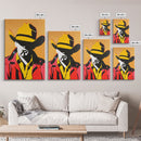 Bold Cowboy Silhouette with Cigarette | Framed Canvas Print | Western Wall Art | Cowboy Art | Living Room Decor | Rustic Home Decor