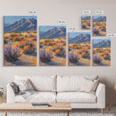 Majestic Desert Mountains and Vegetation, Scenic Wall Art for Living Room or Bedroom, Framed Canvas Print for Home Decor
