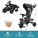 7-in-1 Detachable Baby Stroller with Canopy and Safety Harness