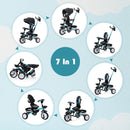 7-in-1 Detachable Baby Stroller with Canopy and Safety Harness