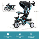 7-in-1 Detachable Baby Stroller with Canopy and Safety Harness