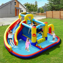 7-in-1 Inflatable Water Slide Bounce Castle with Splash Pool and Climbing Wall without Blower by LJGDeals