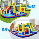 7-in-1 Inflatable Water Slide Bounce Castle with Splash Pool and Climbing Wall without Blower by LJGDeals