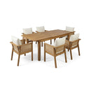 Alora 7-Piece Acacia Wood Outdoor Dining Set With Cushions And Table (SAK14657) by SAKSBY WHOLESALE
