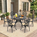 Alora 7-Piece Cast Aluminum Patio Furniture Set With Black Frame And Off-White Cushions (SAK12948) by SAKSBY WHOLESALE