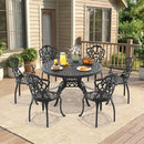 Alora 7-Piece Cast Aluminum Patio Furniture Set With Black Frame And Off-White Cushions (SAK12948) by SAKSBY WHOLESALE