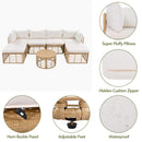 Alora 7-Piece Outdoor All-Weather Rattan Patio Sofa Set With Cushions (SAK47230) by SAKSBY WHOLESALE