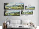 Farmhouse Field Landscape Oil Painting Large Wall Art Canvas Print, Framed Canvas Nature Wall Decor, Rustic Country Landscape Living Room