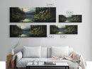 Cozy Cabin on The Lake, Framed Canvas Print, Farmhouse Decor, Landscape Painting, Unique Wall Art