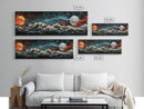 Hokusai Inspired Wall Art, Framed Canvas Print, Japanese Inspired Wall Art, Gift For Him, Minimalist Art, Wall Decor