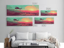 Sunset In The Iraqi Desert - OIF Art - Blackhawk Dustoff - Framed Canvas Print - Veteran Art - OEF, Operation Iraqi Freedom, Retro Military