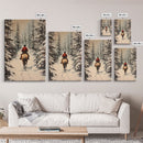 Cowboy on Horseback in Golden Autumn Trees Framed Canvas Print Rustic Christmas Wall Art Fall Decor Country Christmas Gift Seasonal Wall Art