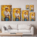 Cowboy with Autumn Foliage Canvas Print, Vibrant Fall Decor, Perfect Fall Wall Art, Seasonal Home Decor, Western Art, Framed Canvas Print