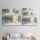 Christmas decor farmhouse Framed Canvas Print snowy barn Christmas scene holiday wall art best gift Christmas decor Christmas tree art 2024