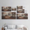 Snow-Covered Winter Wonderland Framed Canvas Print with Pine Trees, Holiday and Winter Decor, Ideal Gift or Seasonal Wall Art