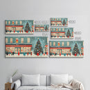 Mid Century Modern Christmas Framed Canvas Print, Retro Holiday Home Decor Christmas Decor, Best Gift Christmas Art, Holiday Wall Art