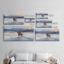 Cowboy In Golden Light Framed Canvas Print Tall Art Autumn Country Landscape Fall Decor Rustic Western Wall Art Farmhouse Decor Gift