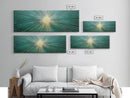 Boho Sunburst Canvas Print, Retro Vibes, Eclectic Wall Art, Large and Wide Horizontal Panoramic Framed Canvas, Minimalist Above Bed Decor