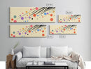 Polka Dots On Cream Background, Framed Canvas Print, Panoramic Wall Art, Modern Home Decor, Boho Style Above Bed Wall Art