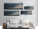 Framed Moody Wall Art, Panoramic Seascape On a Stormy Day - Dark Decor - Cloudy Sky Art - Above Bed Decor, Above Sofa Painting