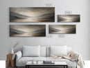 Moody Seascape Wall Art, Framed Canvas Print, Horizontal Panoramic Wall Art, Cloudy Day, Large and Wide Calm Decor, Modern Wall Art