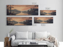 Moody Landscape Painting Print, Framed Canvas Print, Subdued Art, Dark and Stormy Landscape Painting, Panoramic Ultra Wide Wall Art