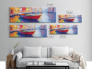 Abstract Painting Of a Canoe, Framed Canvas Print, Vienna Italy Wall Art, Colorful Pop Art, Retro Boho Style Home Decor