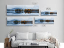 Calm - Reflections In The Lake On An Overcast Day - Panoramic Print - Original Painting Print - Landscape Oversized Painting Art
