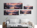 Sunset Over The Mountains, Subdued Landscape Painting, Calm and Serene Landscape Art, Oil Painting Print, Lake House Wall Art
