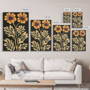 Beautiful Boho Wild Flower Wall Art Canvas Print, Framed Canvas Wall Art Botanical Print Boho Minimalist Home Decor For Living Room