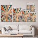 Mid Century Modern Art - Light Speed Tunnel - Vertical Tall Narrow Wall Art - Retro Loft Art - Large Wall Art Painting - Geometric Abstract MCM Art