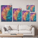 Cross Section Of Tree Rings, Rainbow Eucalyptus Print, Wood Framed Canvas Art, Colorful Abstract Modern Art, Boho Chic Cabin Decor, Eclectic Art