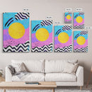 Pink and Turquoise Sunset, Preppy Wall Art, Framed Canvas Print, Feminine Dorm Room Preppy Wall Art, Apartment Decor