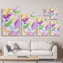 Pastel Brush Strokes Canvas Print, Wood Framed Abstract Wall Art, Dorm Room Decor for Girls