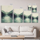 Emerald Green Landscape Painting Print, Wood Framed Canvas Art, Jade Green, Soothing Home Decor, Bed Room Wall Art