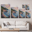 Italy At Sunset - Framed Canvas Print - Impasto Style Print Abstract Art - Calming Soothing Home Decor - Bedroom Art