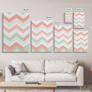 Watercolor Abstract Chevrons Art Print, Framed Canvas Print, Abstract Art Print, Modern Abstract, MCM, Midcentury Modern Decor