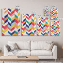 Pastel Chevrons Wall Art, Framed Canvas Print, Wood Framed Wall Art, Framed Wall Art, Gift Idea, Home Decor, Tire Track Print