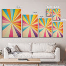 Raspberry Pink, Mikado Yellow, Cerulean and Orange Peel Wall Art, Boho Mid Century Modern Home Decor, Minimalist Canvas Print