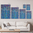 Botanical Wall Art Framed Canvas Print, Bright Blue Wild Flower Painting Print, Flower Painting, Girls Room Decor, Gift For Her