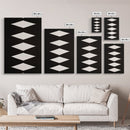 White Diamonds Geometric Aztec Terracota Canvas Print, Modern Farmhouse, Southwestern Art, Arizona Art, Black and White Wall Art