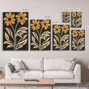 Minimalist Framed Canvas Print Wall Art Botanical Print Flower Wall Art Floral Orange Flower Art Boho Modern Farmhouse Home Decor