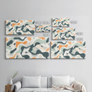 Abstract Camo Pattern Wall Art Framed Canvas Print, Man Cave Decor, Gift For Him, Retro Modern Abstract Art