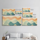Pastel Abstract Aerial Geometric Giclee Art Print, Large Mid Century Modern Wall Art, Minimalist Decor For Living Room Above SOfa