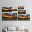 Sunset Over Texas Framed Canvas Print, Photography Style Wall Art, Beautiful Landscape Art