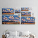 Sunset Over The Mountains Framed Canvas Print, Panoramic Art, Large Format Horizontal Panoramic Wall Art