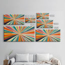 Sunburst Canvas Wall Art Canvas Print | Horizontal Pastel Color Sunset Print | Panoramic Abstract MCM Style Wall Art | Large Wide Print