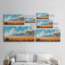 Panoramic Landscape Print Of an Arizona Desert Landscape, Framed Canvas, Rustic Farmhouse Decor, Nature Print, Minimalist Landscape Painting
