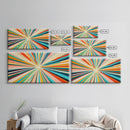 Abstract Star Burst Large Panoramic Wall Art Canvas Print - Horizontal Above Sofa Wall Art - Above Couch Wall Decor - Minimalist Boho Art