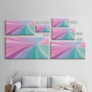 Pastel Highway Framed Canvas Print, Retro Wall Art, Mid-Century Modern Abstract Art